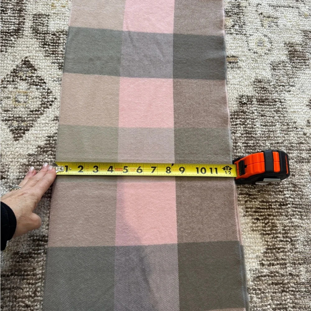 Pink Plaid Houndstooth Cashmere Scarf Made In Germany